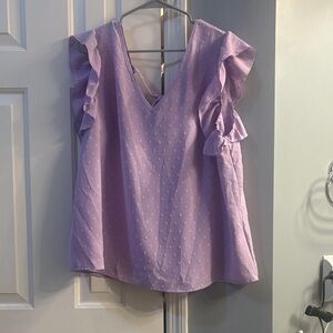 SHEIN Lilac Ruffle Sleeve Top